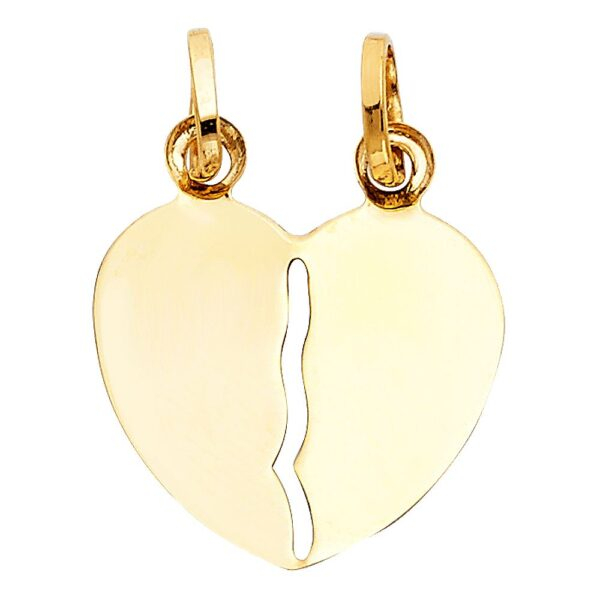 14K Broken Heart Pendant