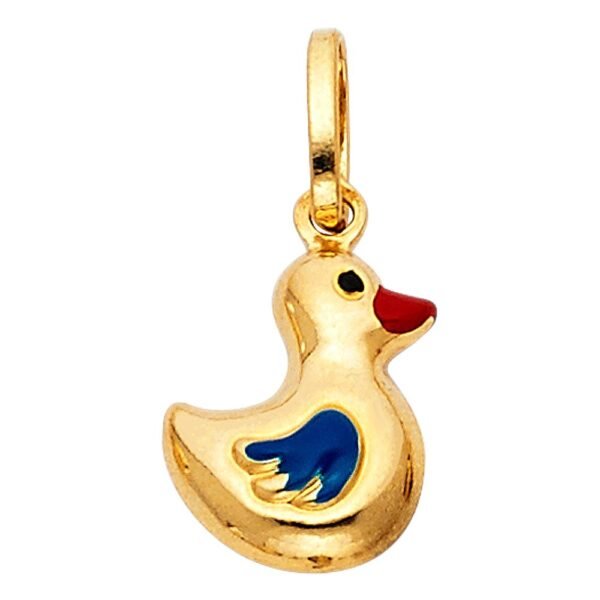 14K Duck Enamel Pendant