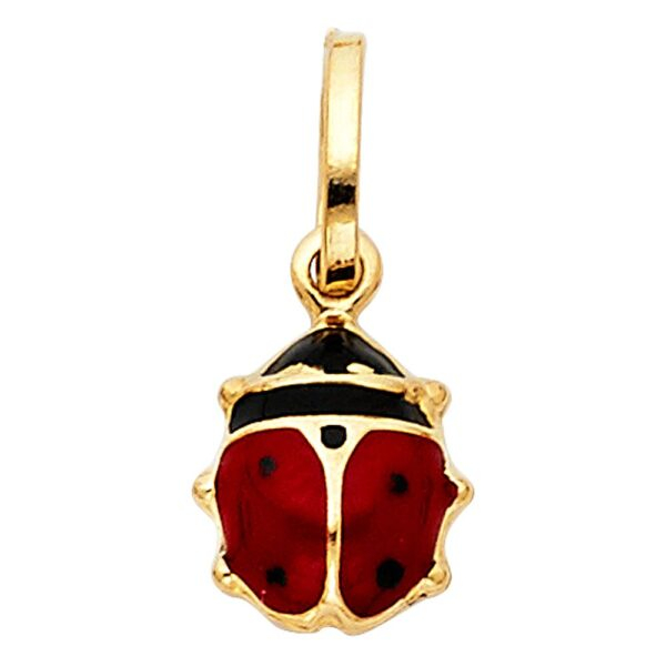 14K Lady Bug Enamel Pendant