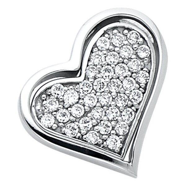 14K Love Heart CZ Pendant