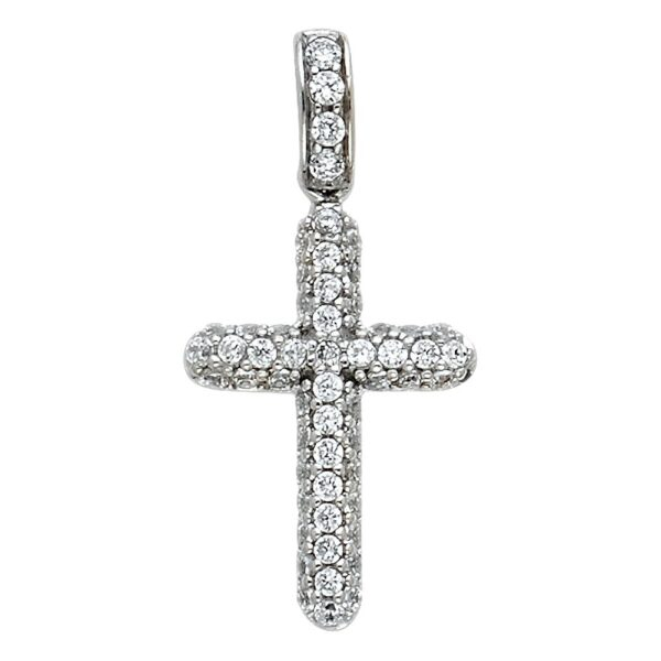 14K Cross CZ Religious Pendant