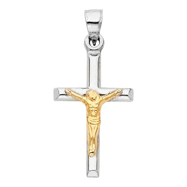 14K 2T Religious Crucifix Pendant