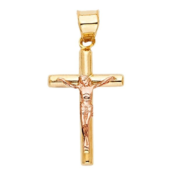 14K 2T Religious Crucifix Pendant