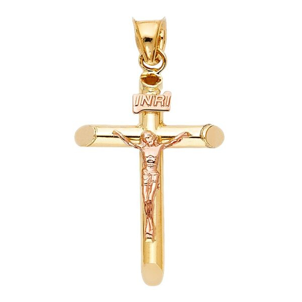 14K 2T Religious Crucifix Pendant