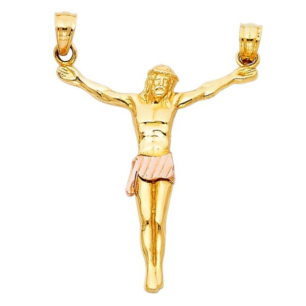 14K 2T Jesus Body Crucifix Cross Religious Pendant