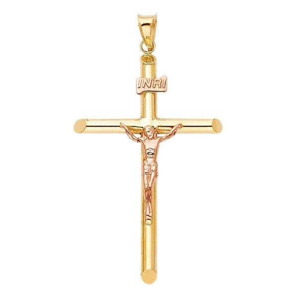 14K 2T Religious Crucifix Pendant