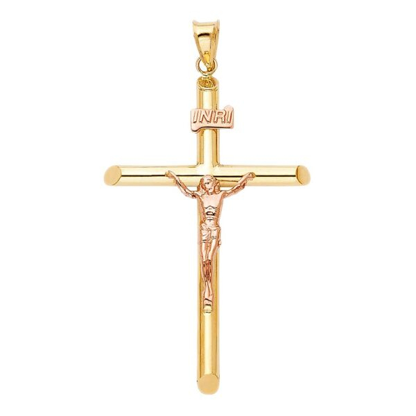 14K 2T Religious Crucifix Pendant