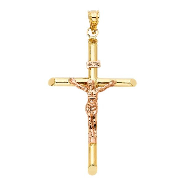 14K 2T Religious Crucifix Pendant