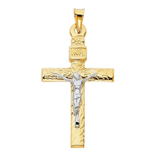 14K 2T Religious Crucifix Pendant