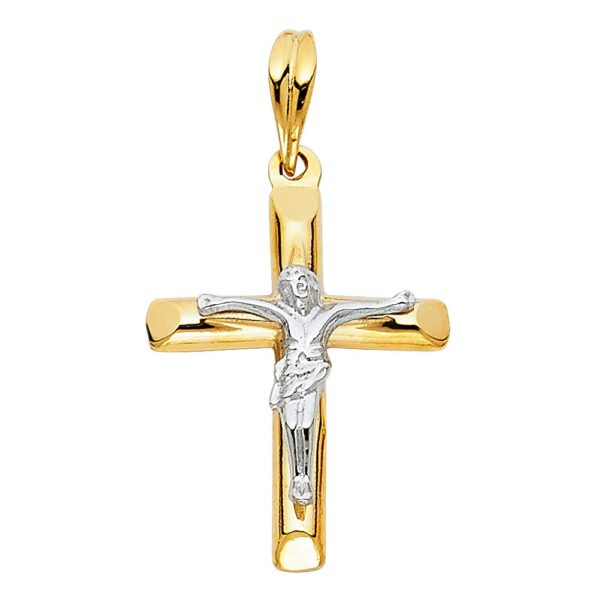 14K 2T Religious Crucifix Pendant