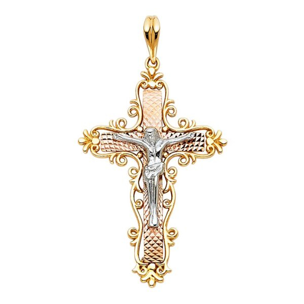 14K 3C Religious Crucifix Pendant