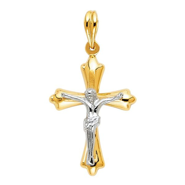 14K 2T Religious Crucifix Pendant