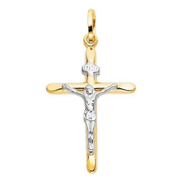 14K 2T Crucifix Cross Religious Pendant