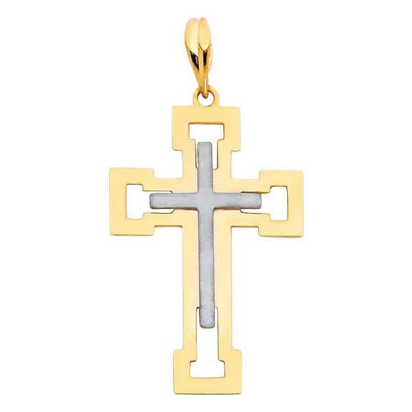 14K 2T Religious Cross Pendant