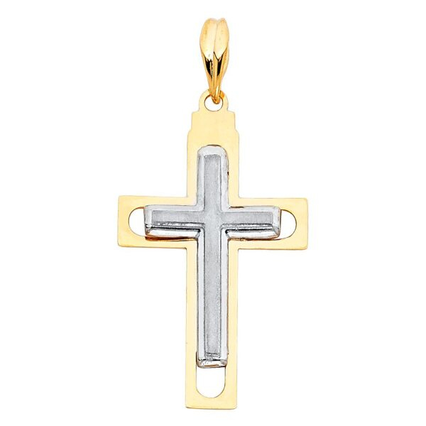 14K 2T Religious Cross Pendant