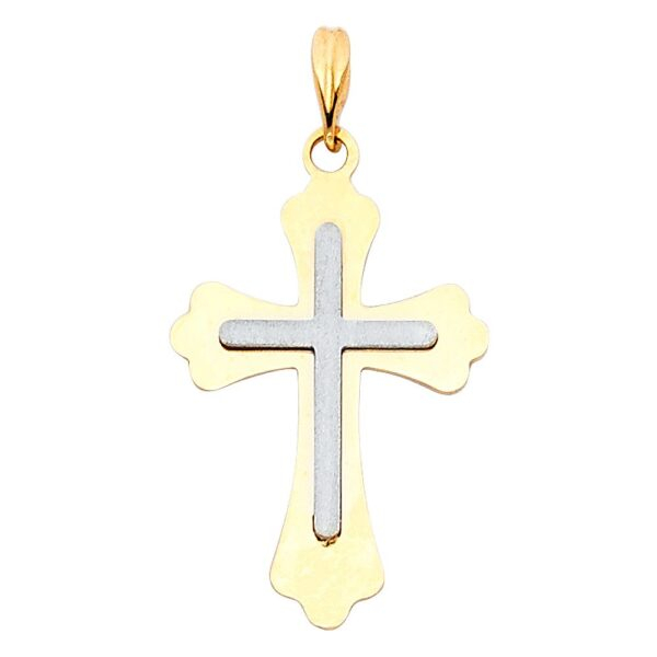 14K 2T Religious Cross Pendant