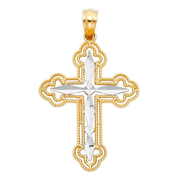 14K 2T Religious Cross Pendant