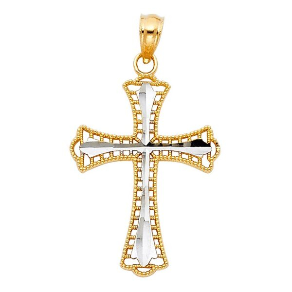 14K 2T Religious Cross Pendant