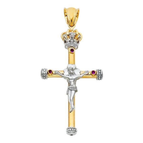 14K 2T Religious Crucifix Pendant