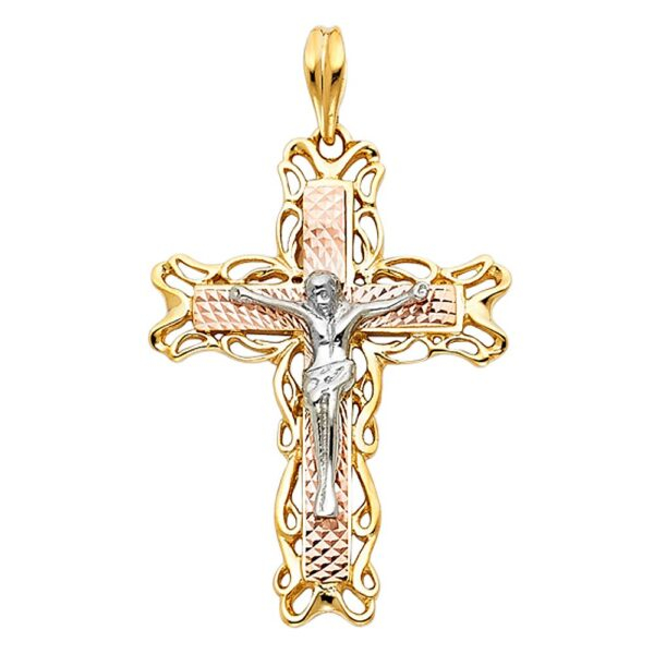 14K 3C Religious Crucifix Pendant