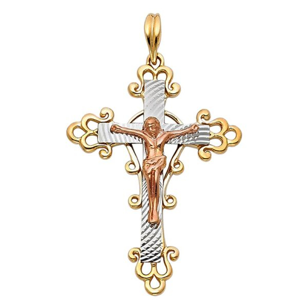 14K 3C Religious Crucifix Pendant