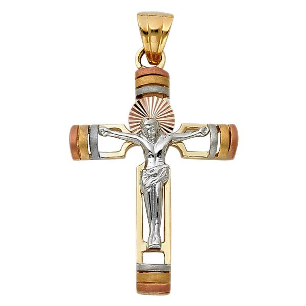 14K 3C Religious Crucifix Pendant