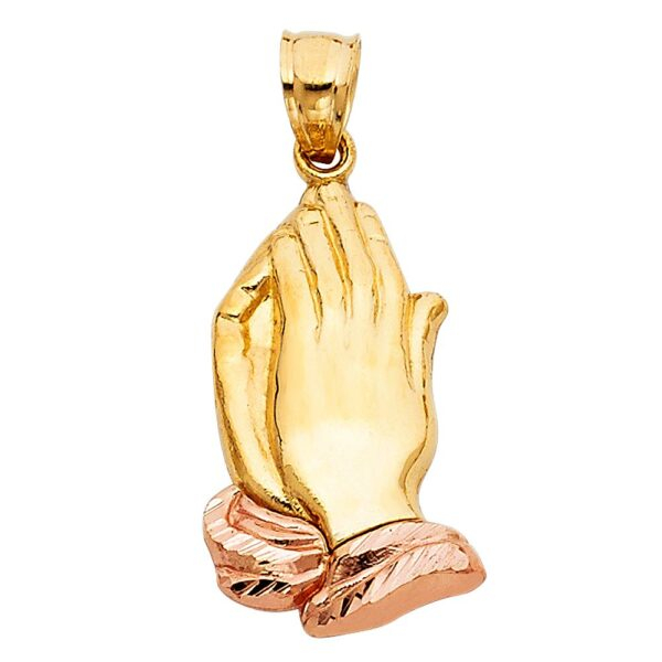 14K 2T Praying hands Religious Pendant