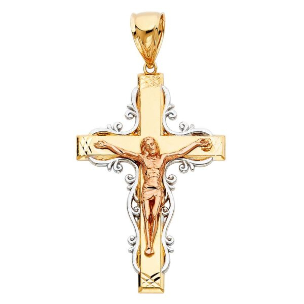 14K 3C Religious Crucifix Pendant