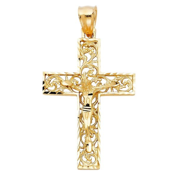 14K Religious Crucifix Pendant