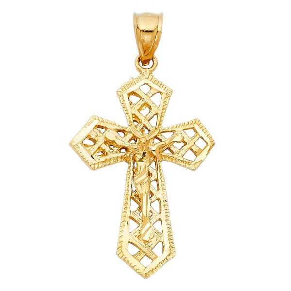 14K Religious Crucifix Pendant