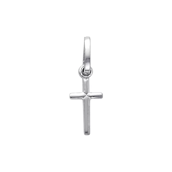 14K White Gold Adoring Cross Pendant