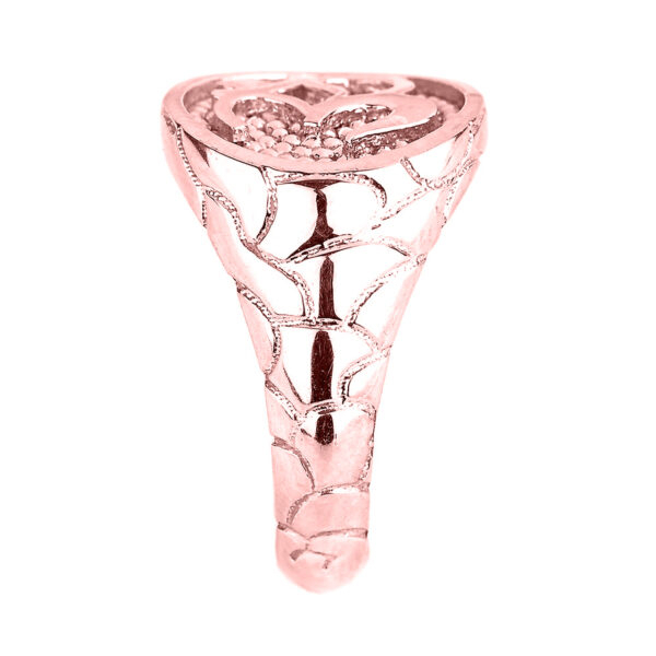 Rose Gold Textured Band Om/Ohm Men's Ring - Image 2