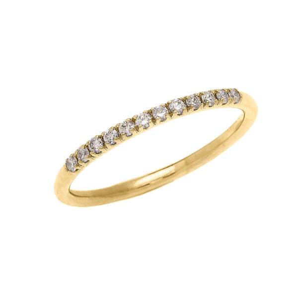 Diamond Stackable Yellow Gold Wedding Band