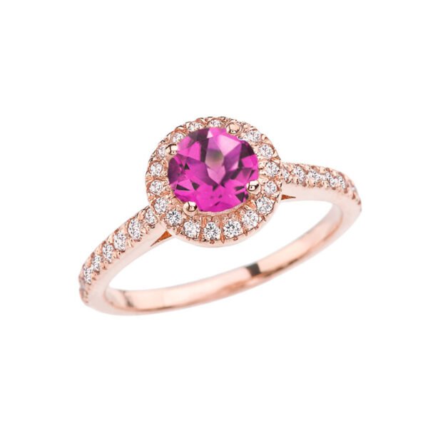 Rose Gold Diamond And Alexandrite (Lcal) Engagement/Proposal Ring