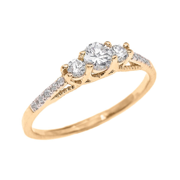 Diamond Proposal/ Engagement Ring In Yellow Gold