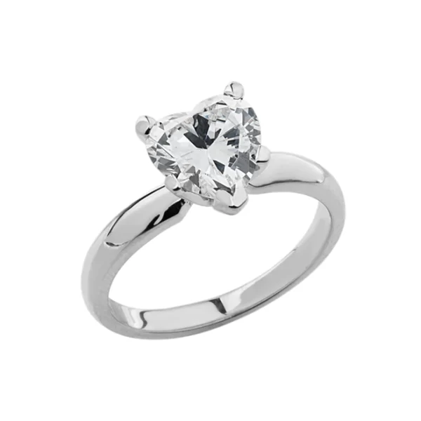 White Gold Cz Alexandrite Solitaire Modern Flower Ladies Ring