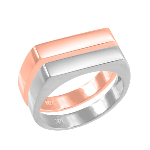 Rose Gold Stackable Unisex Signet Ring - Image 2