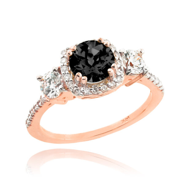 Rose Gold Black Diamond Engagement Ring