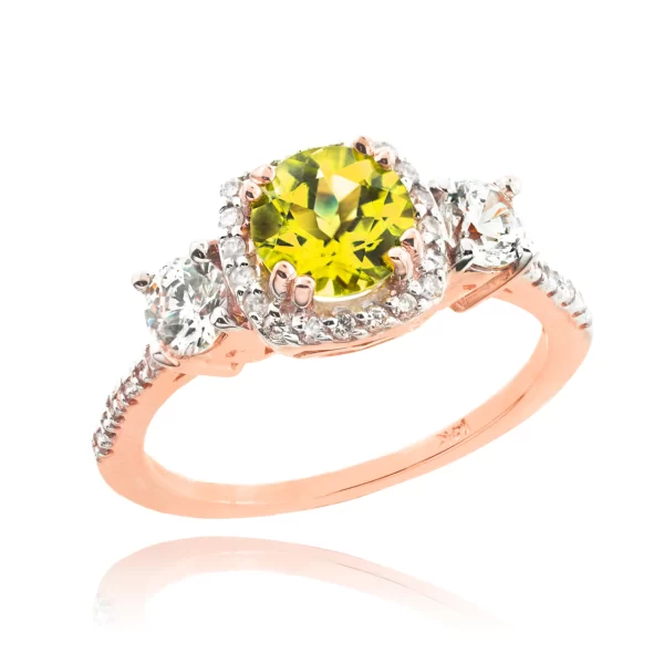 Rose Gold Citrine Diamond Engagement Ring