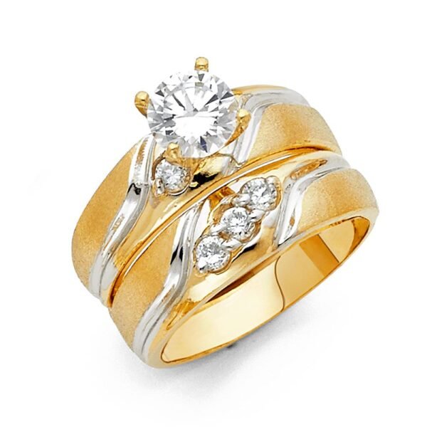 14K 2T CZ Engagement Ring Only