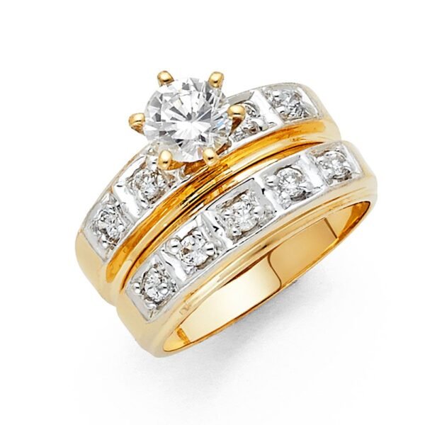 14K 2T CZ Engagement Ring Only