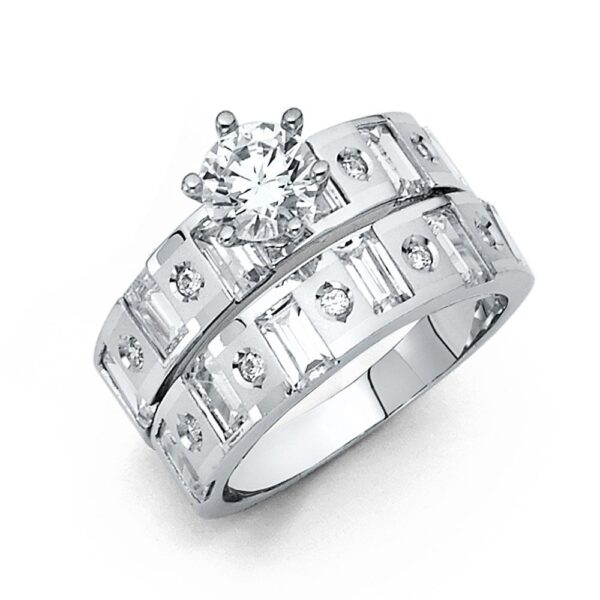 14KW CZ Ladies Wedding Band Only