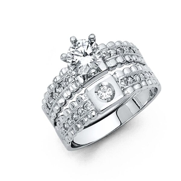 14KW CZ Engagement Ring Only