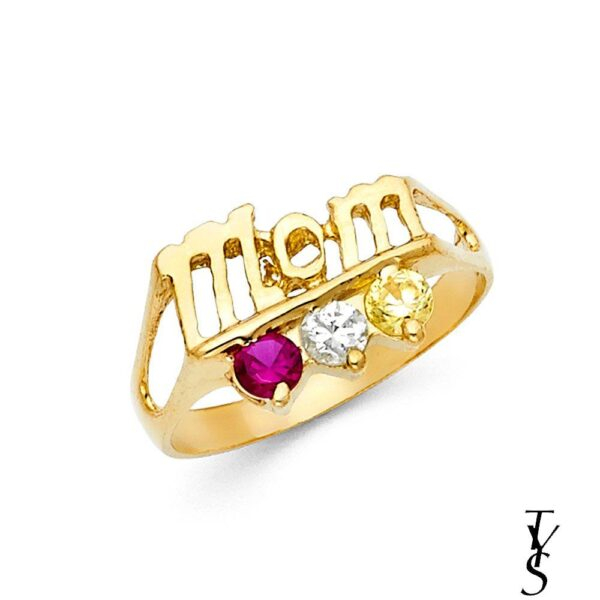 14KY CZ Mothers Ring