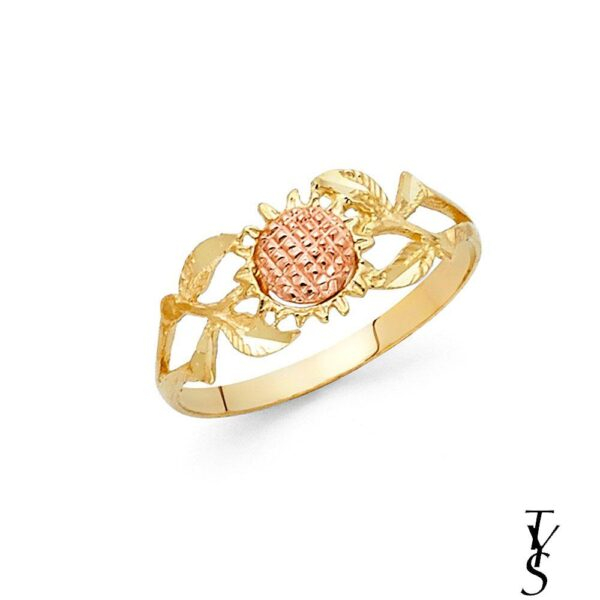 14K 2T Fancy Flower Ring