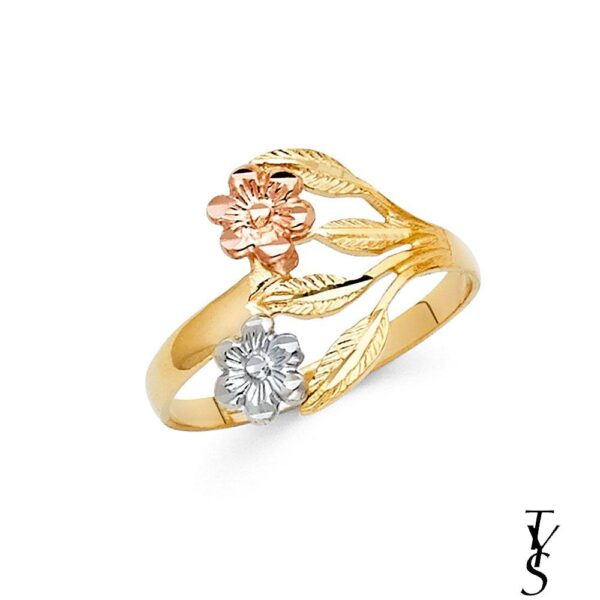 14K 3C Fancy Flower Ring