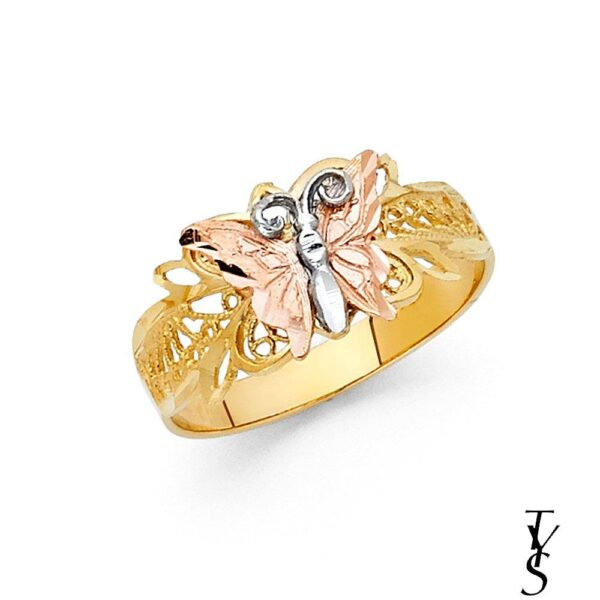 14K 2T Fancy Butterfly Ring