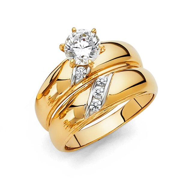 14KY CZ Ladies Wedding Band Only