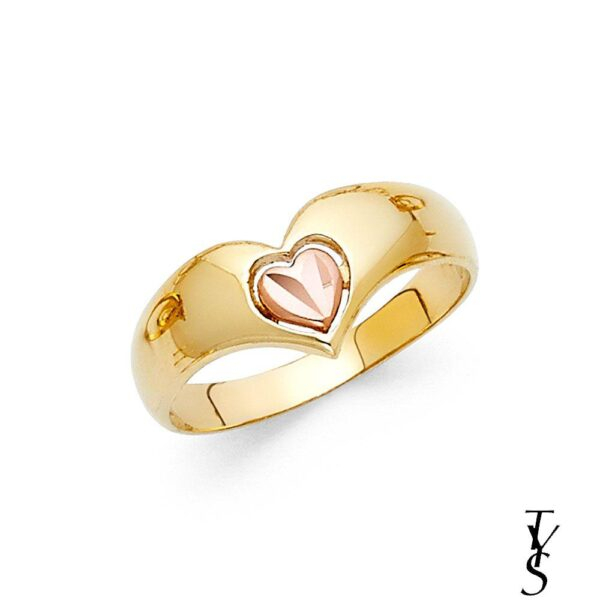 14K 2T Fancy Heart Ring