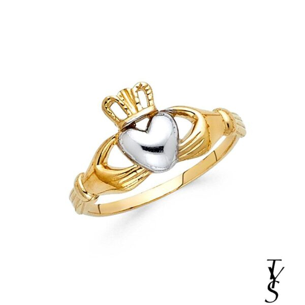 14K 2T Claddagh Ring